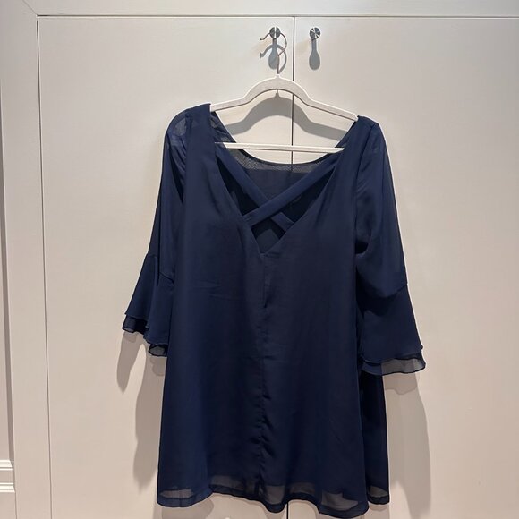 Navy Blue Blouse | Rose Burg - Picture 1 of 4